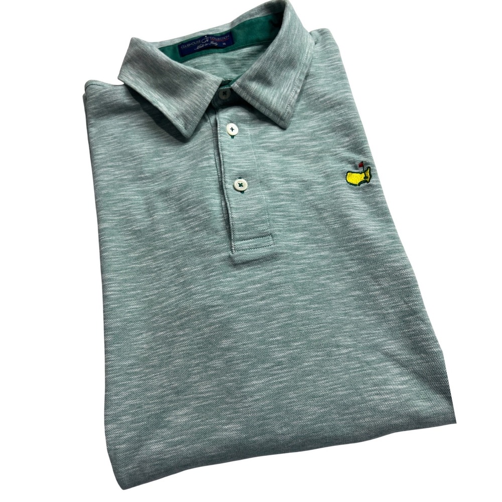 Clubhouse Collection Masters Polo Mens XL Green Space Dye Made in Italy Golf B25